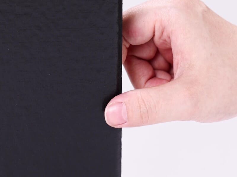 Load-deflection curve chart for rubber pads